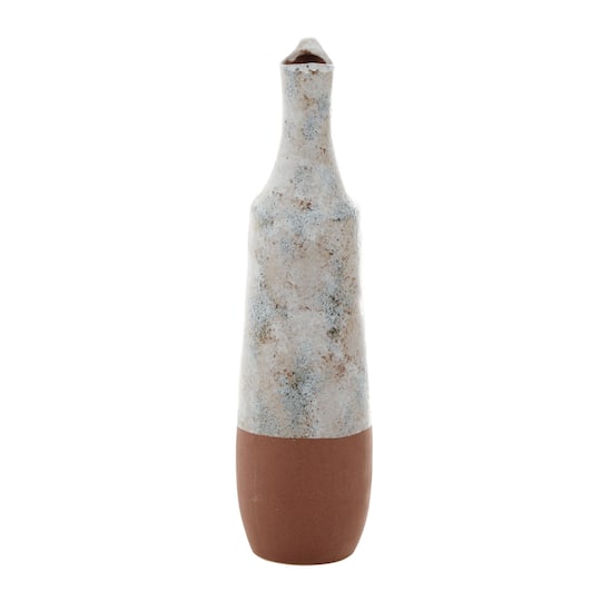 White Ceramic Farmhouse Vase, 23" x 6" x 7"